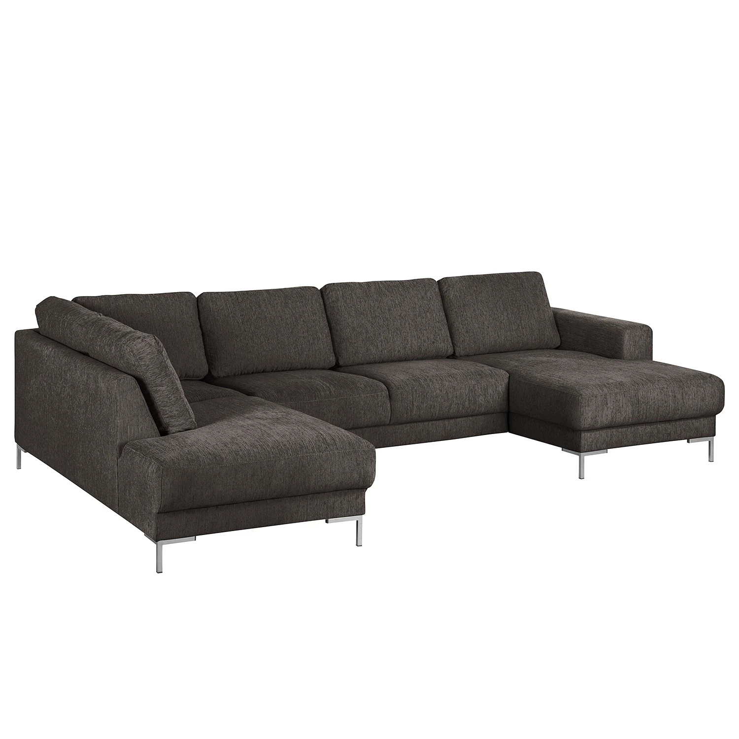 Wohnlandschaft Fiesta I - Strukturstoff - Dunkelgrau - Longchair davorstehend rechts / Ottomane links 6 Wohnlandschaft Fiesta I - Strukturstoff - Dunkelgrau - Longchair davorstehend rechts / Ottomane links – Bild 6