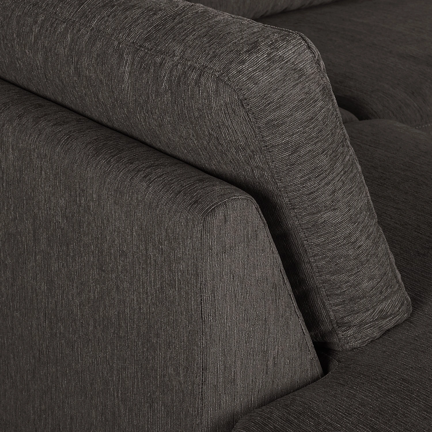 Wohnlandschaft Fiesta I - Strukturstoff - Dunkelgrau - Longchair davorstehend rechts / Ottomane links 9 Wohnlandschaft Fiesta I - Strukturstoff - Dunkelgrau - Longchair davorstehend rechts / Ottomane links – Bild 9