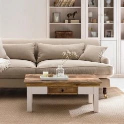 Maison Belfort Couchtisch Newhaven - Mango massiv - Mango / Weiß -Wohnzimmermöbel boutique en ligne 1000128950 190612 11385200015 MOOD GALLERYIMAGES P000000001000128950 mood