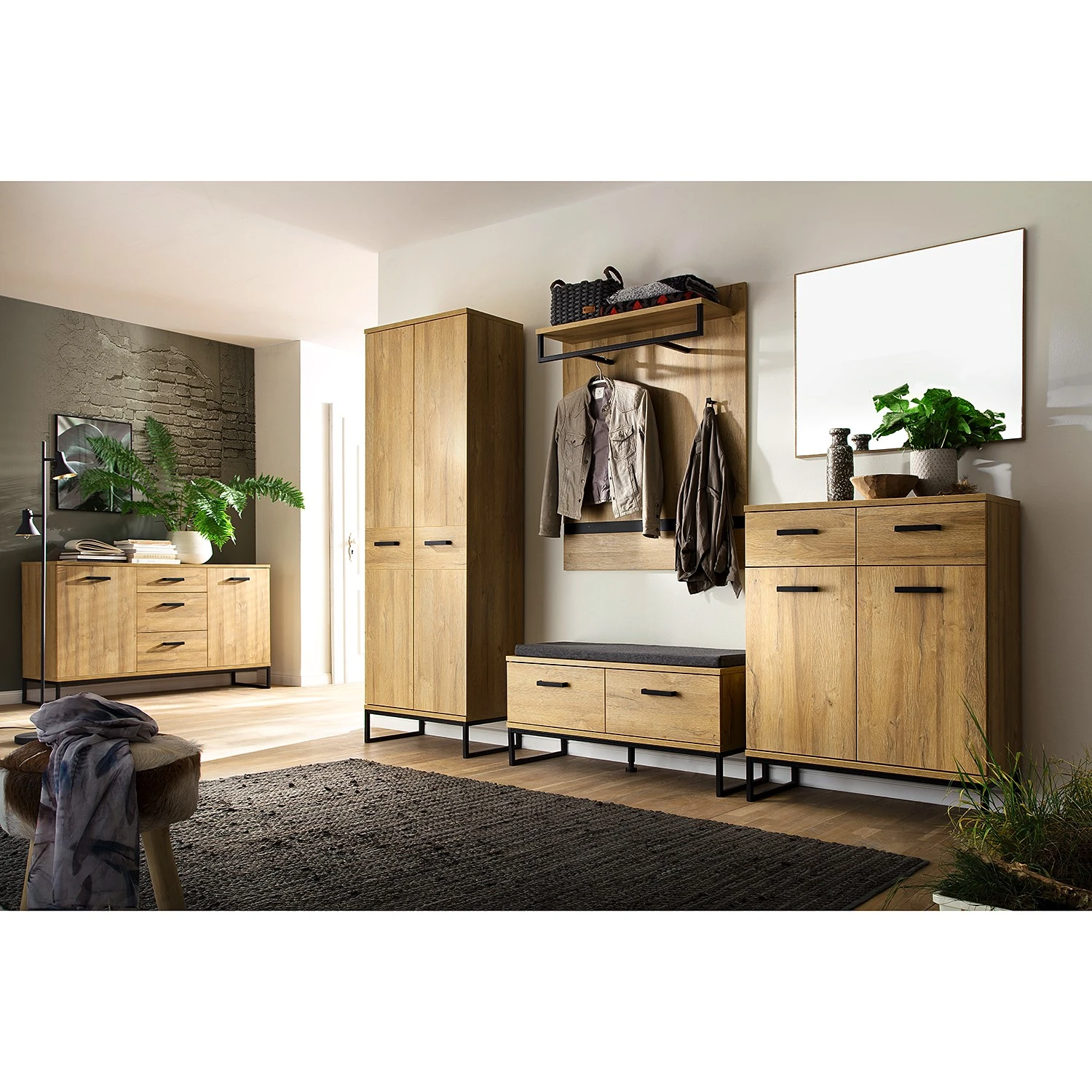 Red Living Kommode Krokby II - Eiche Grandson Dekor / Schwarz 2 Red Living Kommode Krokby II - Eiche Grandson Dekor / Schwarz – Bild 2