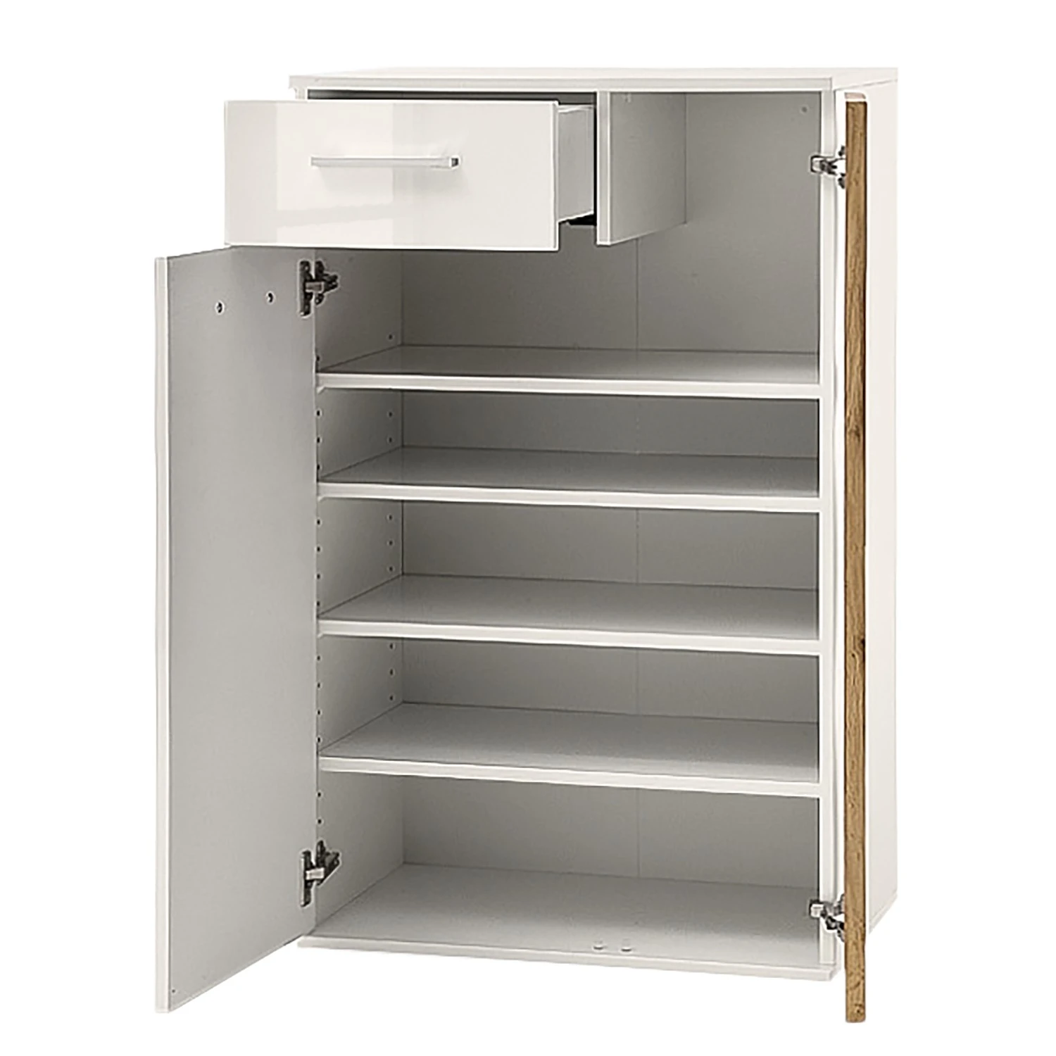 Loftscape Kommode Vantaa I - Hochglanz Weiß / Eiche Dekor 5 Loftscape Kommode Vantaa I - Hochglanz Weiß / Eiche Dekor – Bild 5