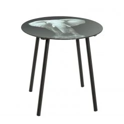 Red Living Beistelltisch Stajk I - Glas / Stahl - Schwarz