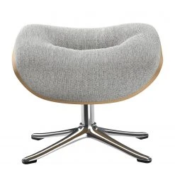 Studio Copenhagen Polsterhocker Anderson II - Webstoff Saia: Hellgrau - Chrom glänzend - Eiche -Wohnzimmermöbel boutique en ligne 1000131537 181212 16504600291 GALLERYIMAGES P000000001000131537