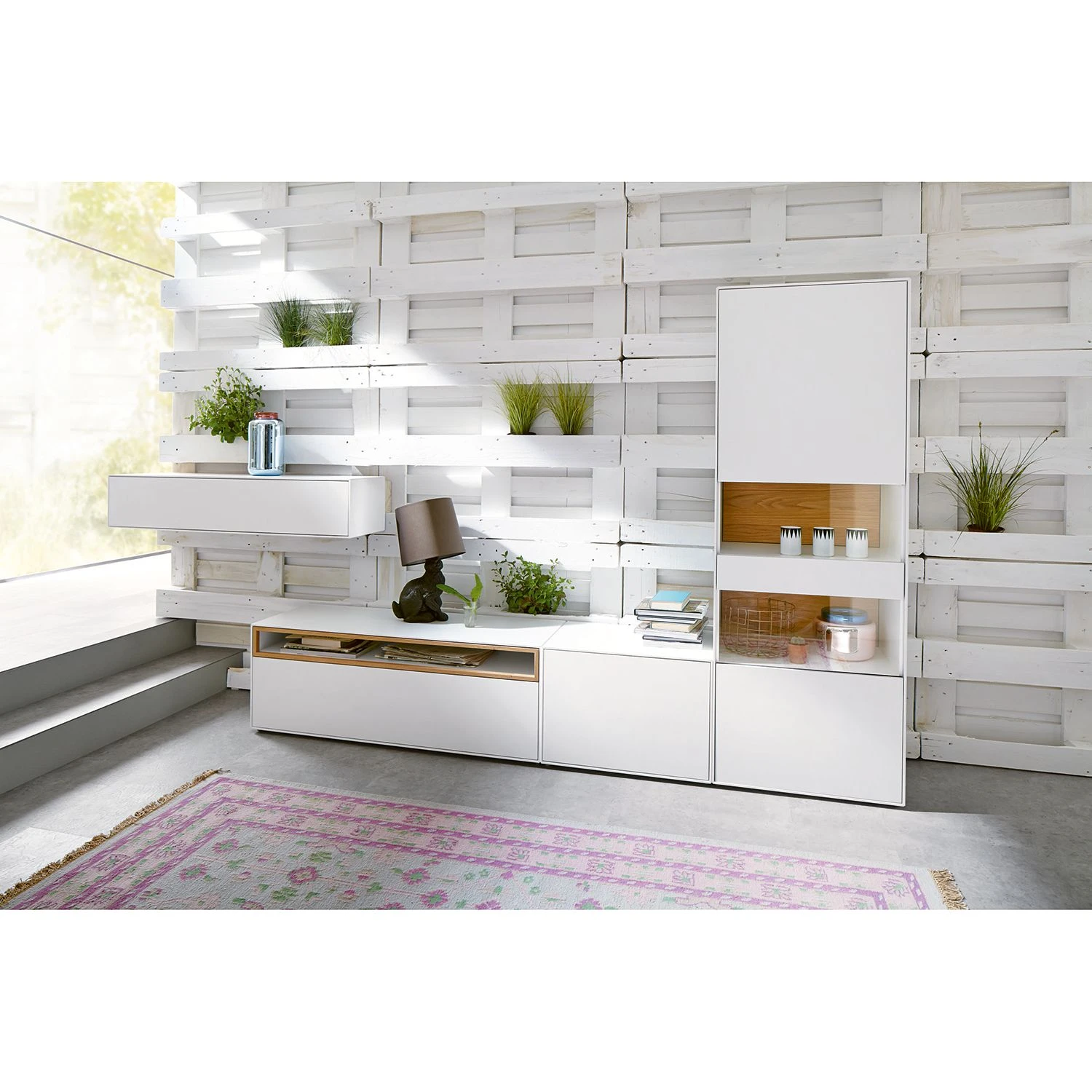 Now! by hülsta Wohnwand hülsta now easy III (4-teilig) - Lack Reinweiß / Natureiche 2 Now! by hülsta Wohnwand hülsta now easy III (4-teilig) - Lack Reinweiß / Natureiche – Bild 2