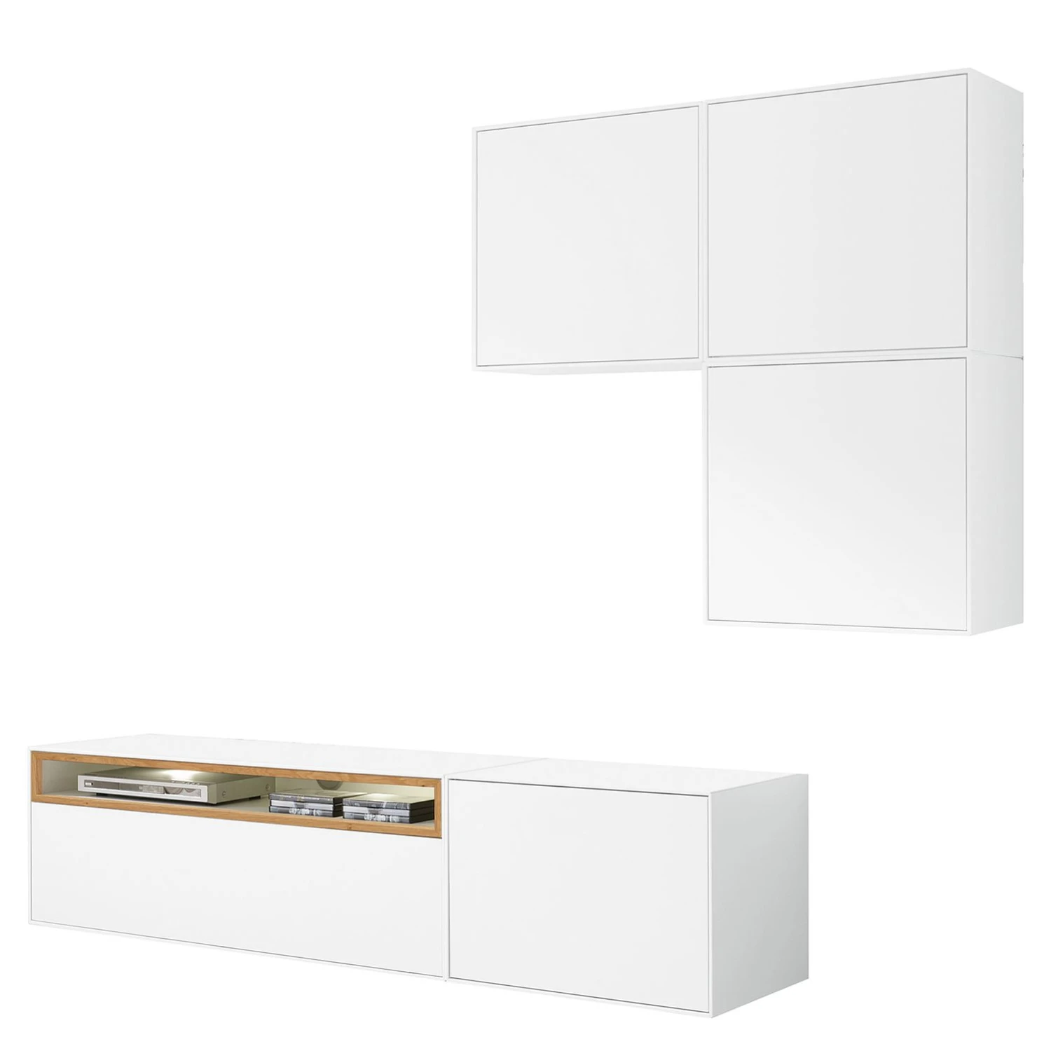 Now! by hülsta Wohnwand hülsta now easy I (5-teilig) - Lack Reinweiß / Natureiche 3 Now! by hülsta Wohnwand hülsta now easy I (5-teilig) - Lack Reinweiß / Natureiche – Bild 3