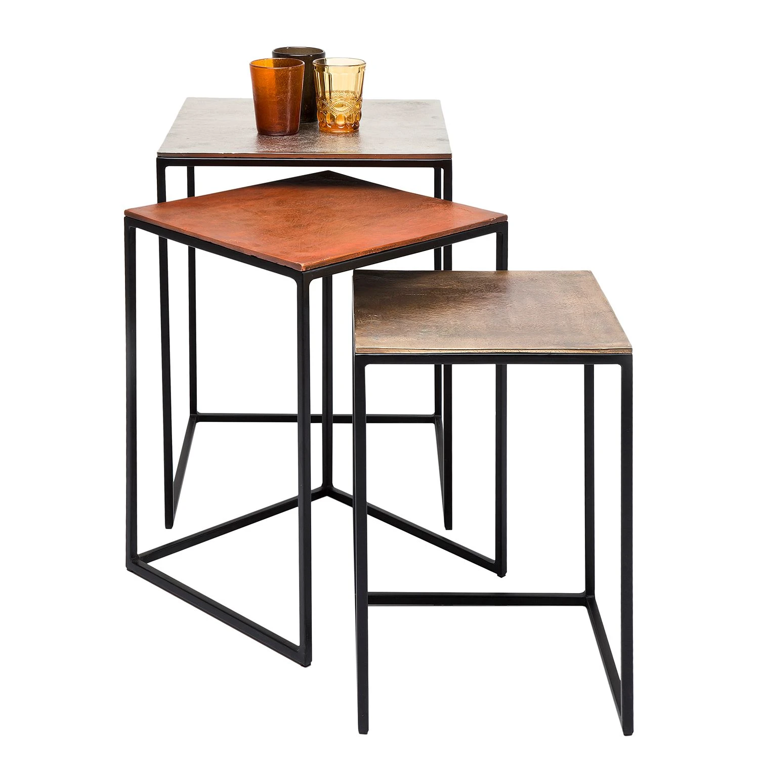 Kare Design Beistelltisch Loft Square (3er-Set) - Aluminium / Stahl - Schwarz 10 Kare Design Beistelltisch Loft Square (3er-Set) - Aluminium / Stahl - Schwarz – Bild 10