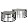 Kare Design Couchtisch Wire (2er-Set) - Glas / Stahl - Schwarz