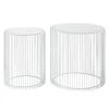Kare Design Beistelltisch Wire I (2-er Set) - Glas / Stahl - Weiß