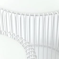 Kare Design Beistelltisch Wire I (2-er Set) - Glas / Stahl - Weiß -Wohnzimmermöbel boutique en ligne 1000132044 181017 11370748 GALLERYIMAGES P000000001000132044