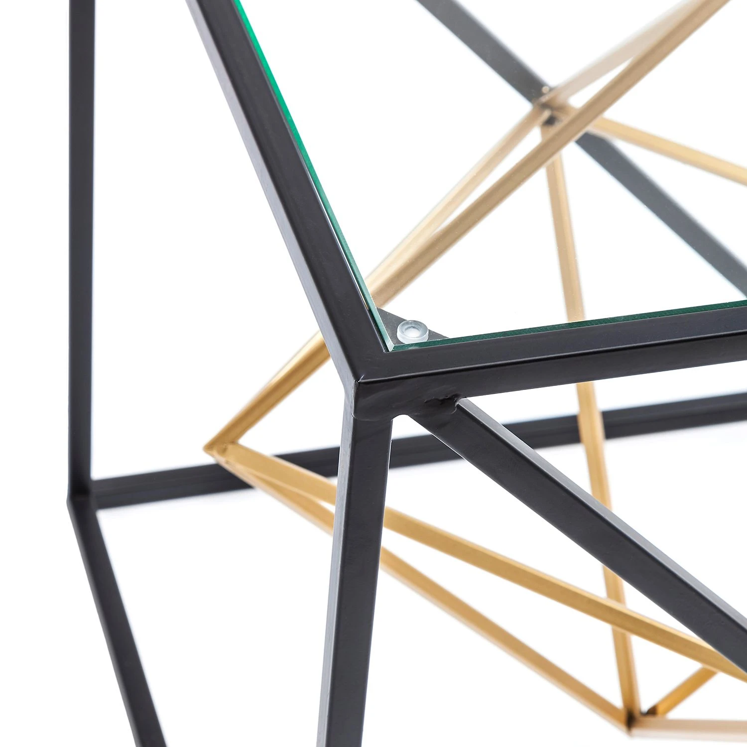 Kare Design Beistelltisch Prisma - Glas / Edelstahl - Schwarz / Gold 4 Kare Design Beistelltisch Prisma - Glas / Edelstahl - Schwarz / Gold – Bild 4