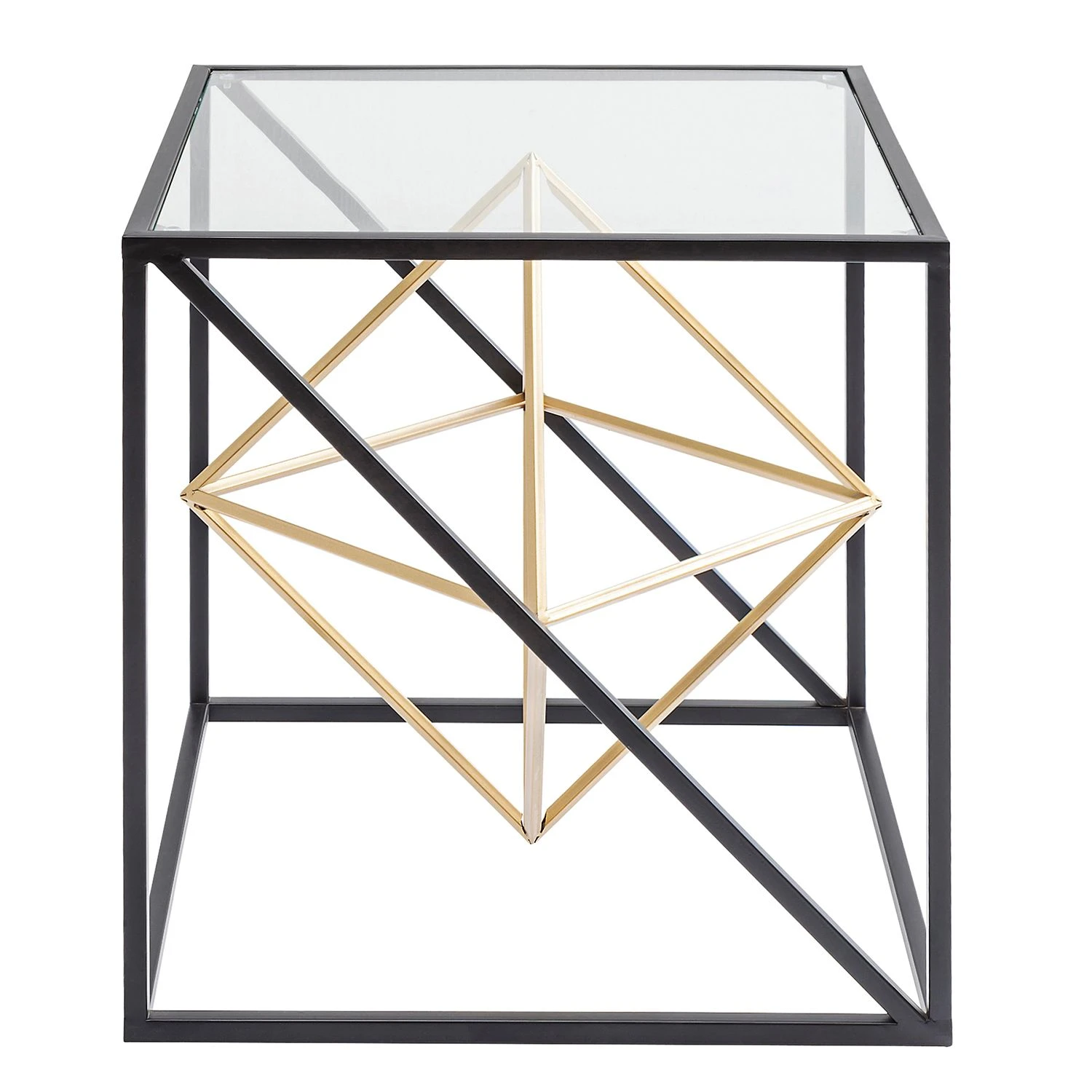 Kare Design Beistelltisch Prisma - Glas / Edelstahl - Schwarz / Gold 5 Kare Design Beistelltisch Prisma - Glas / Edelstahl - Schwarz / Gold – Bild 5