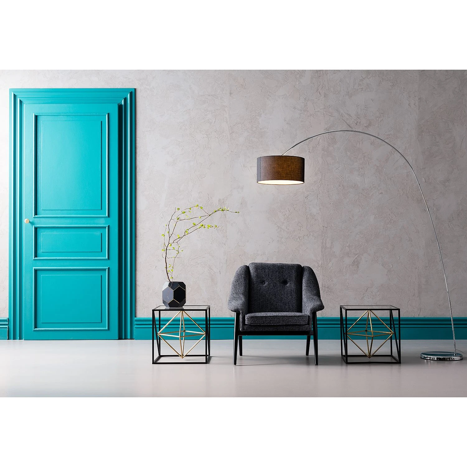 Kare Design Beistelltisch Prisma - Glas / Edelstahl - Schwarz / Gold 2 Kare Design Beistelltisch Prisma - Glas / Edelstahl - Schwarz / Gold – Bild 2