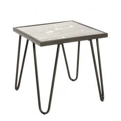 Red Living Beistelltisch Leuca II - Glas / Metall - Tanne / Schwarz