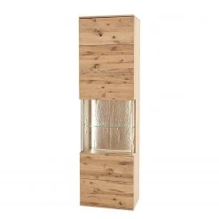 Naturoo Standvitrine Ristiina - Eiche teilmassiv - Eiche Bianco / Eiche Bianco Dekor - Glastür rechts