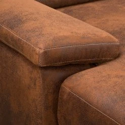 Ars Natura Wohnlandschaft Bragado - Antiklederlook - Longchair davorstehend links / Ottomane rechts -Wohnzimmermöbel boutique en ligne 1000135199 190903 11144800011 DETAILS P000000001000135199