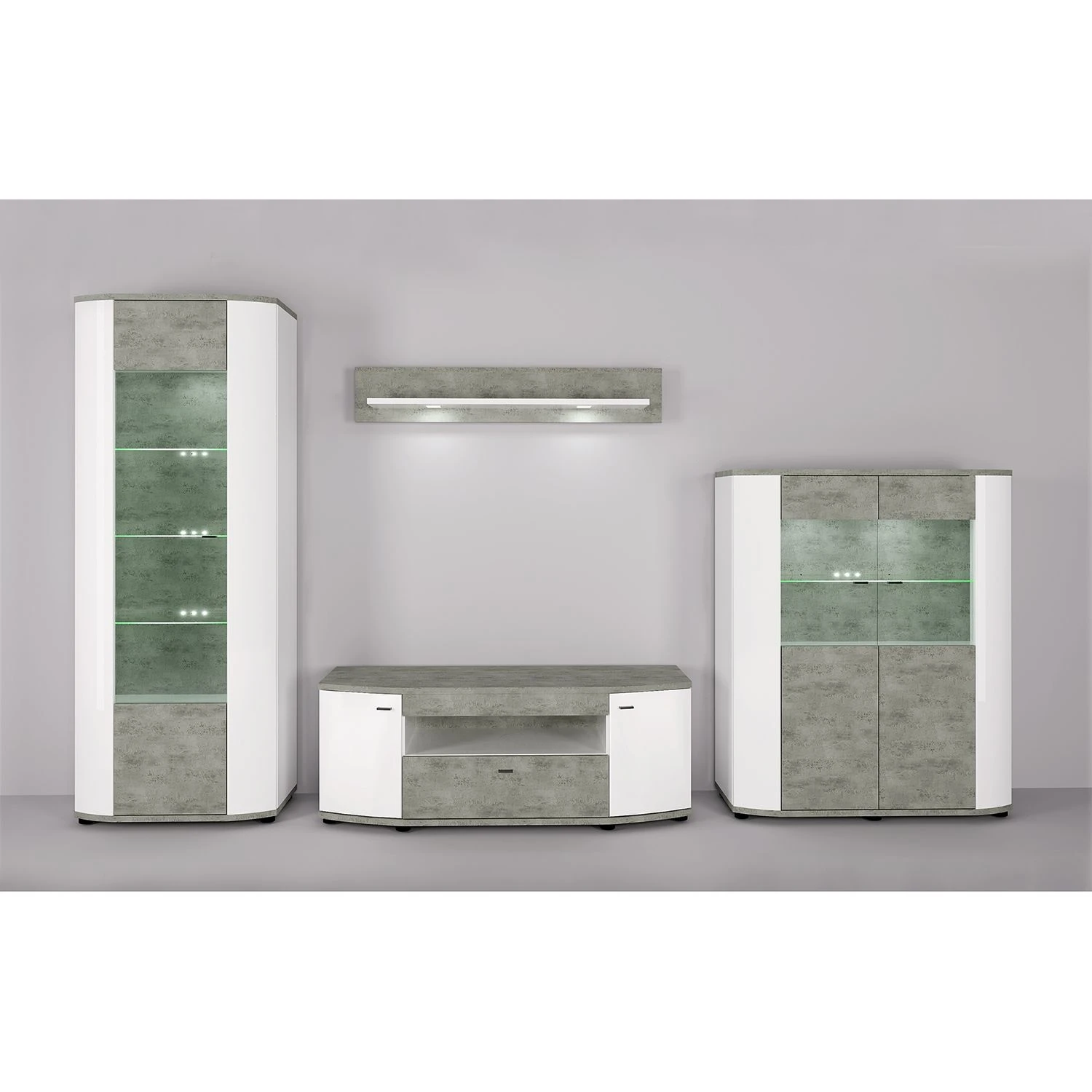 Fredriks Highboard Karlsburg - Weiß / Beton Dekor 2 Fredriks Highboard Karlsburg - Weiß / Beton Dekor – Bild 2