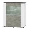 Fredriks Highboard Karlsburg - Weiß / Beton Dekor