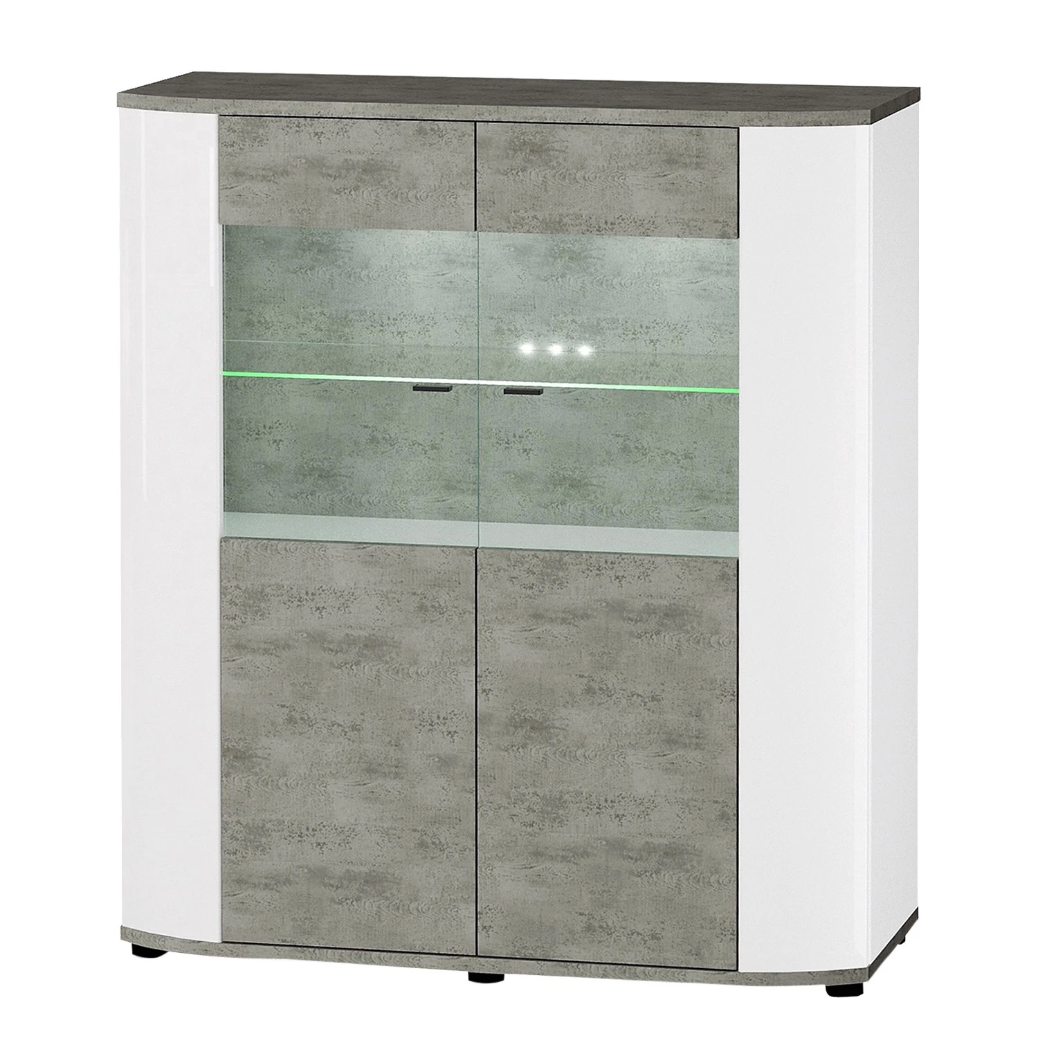 Fredriks Highboard Karlsburg - Weiß / Beton Dekor 1 Fredriks Highboard Karlsburg - Weiß / Beton Dekor