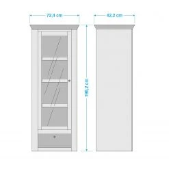 Fredriks Standvitrine Lorida - Kiefer Weiß Dekor / Eiche Dekor -Wohnzimmermöbel boutique en ligne 1000135248 191023 08592400035 SKETCH DETAILS P000000001000135248 sketch