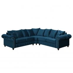 Jack & Alice Ecksofa Solita - Samt - Dunkelblau