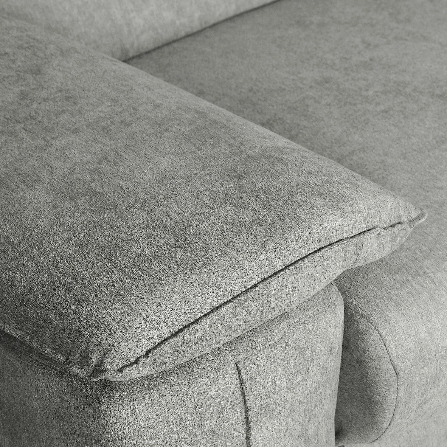 Loftscape Ecksofa Astoria - Webstoff - Grau - Ottomane davorstehend rechts 8 Loftscape Ecksofa Astoria - Webstoff - Grau - Ottomane davorstehend rechts – Bild 8