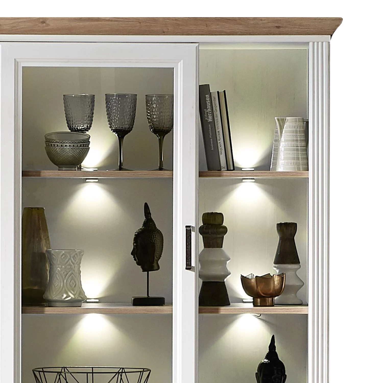 Ridgevalley Wohnwand Jasmund III (4-teilig) - Pinie Weiß Dekor 5 Ridgevalley Wohnwand Jasmund III (4-teilig) - Pinie Weiß Dekor – Bild 5