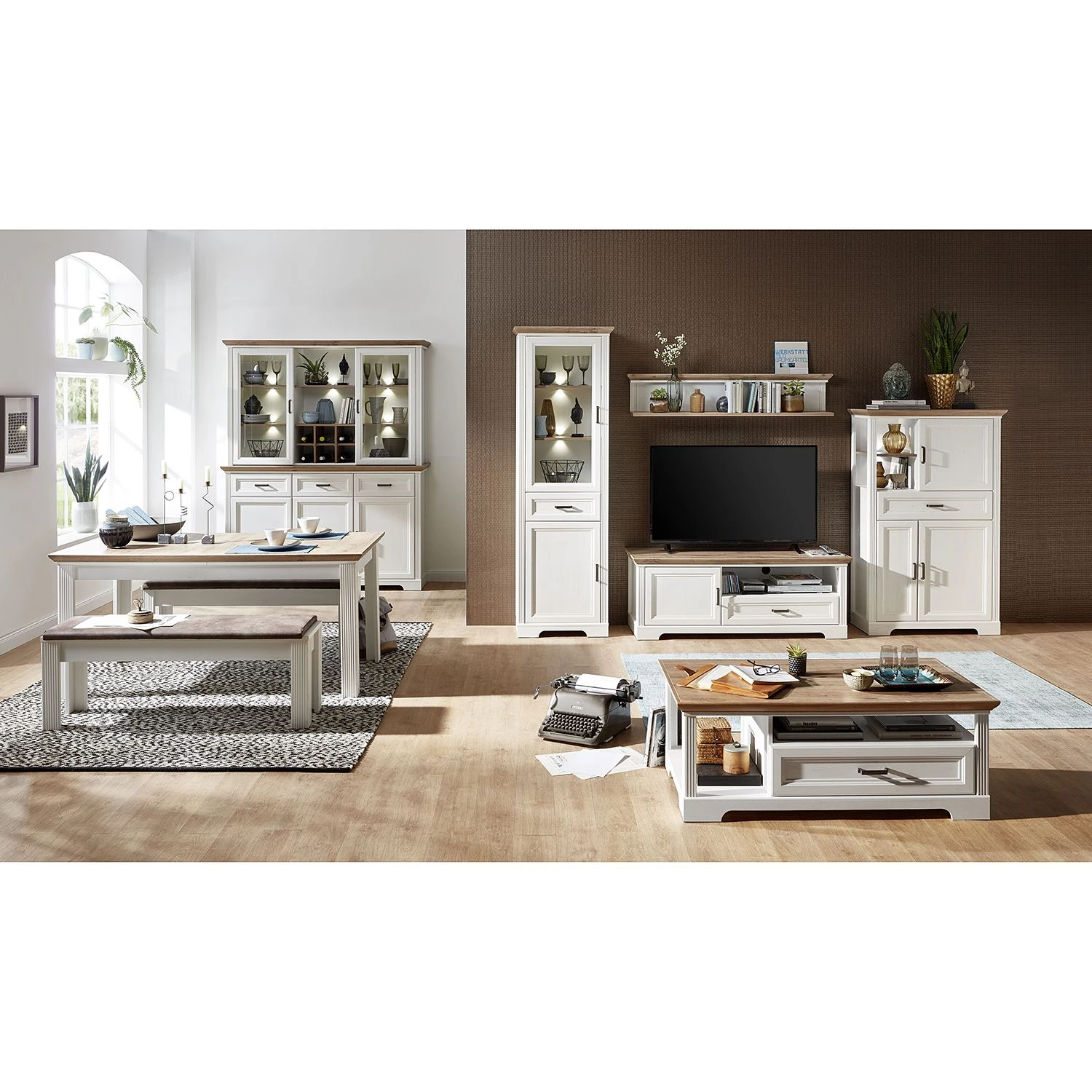 Ridgevalley Buffet Jasmund - Pinie Weiß Dekor 3 Ridgevalley Buffet Jasmund - Pinie Weiß Dekor – Bild 3