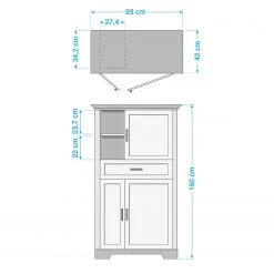 Ridgevalley Highboard Jasmund I - Weiß -Wohnzimmermöbel boutique en ligne 1000136063 190405 14520600027 GALLERYIMAGES P000000001000136063