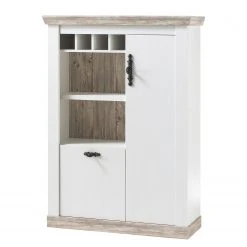 Ridgevalley Highboard Lewk III - Pinie Weiß Dekor / Pinie Dekor