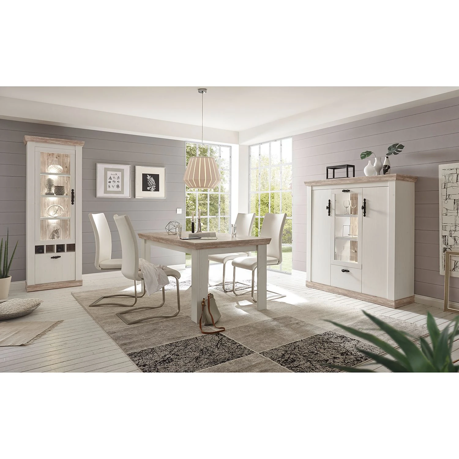 Ridgevalley Standvitrine Lewk - Pinie Weiß Dekor / Pinie Dekor 2 Ridgevalley Standvitrine Lewk - Pinie Weiß Dekor / Pinie Dekor – Bild 2