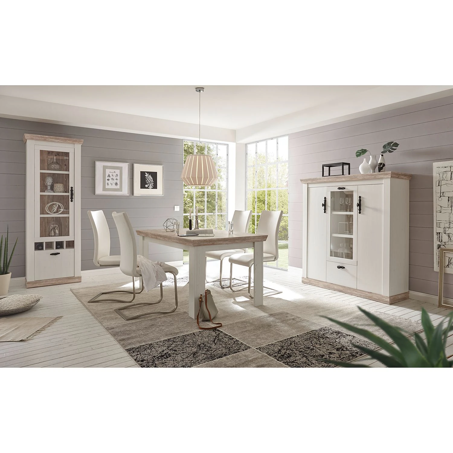 Ridgevalley Standvitrine Lewk - Pinie Weiß Dekor / Pinie Dekor 3 Ridgevalley Standvitrine Lewk - Pinie Weiß Dekor / Pinie Dekor – Bild 3