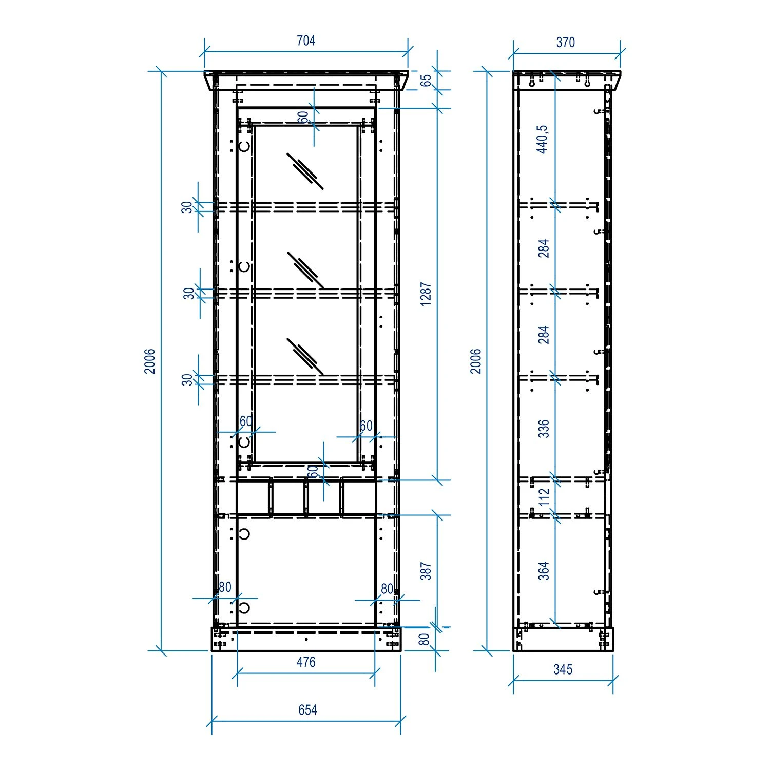 Ridgevalley Standvitrine Lewk - Pinie Weiß Dekor / Pinie Dekor 7 Ridgevalley Standvitrine Lewk - Pinie Weiß Dekor / Pinie Dekor – Bild 7