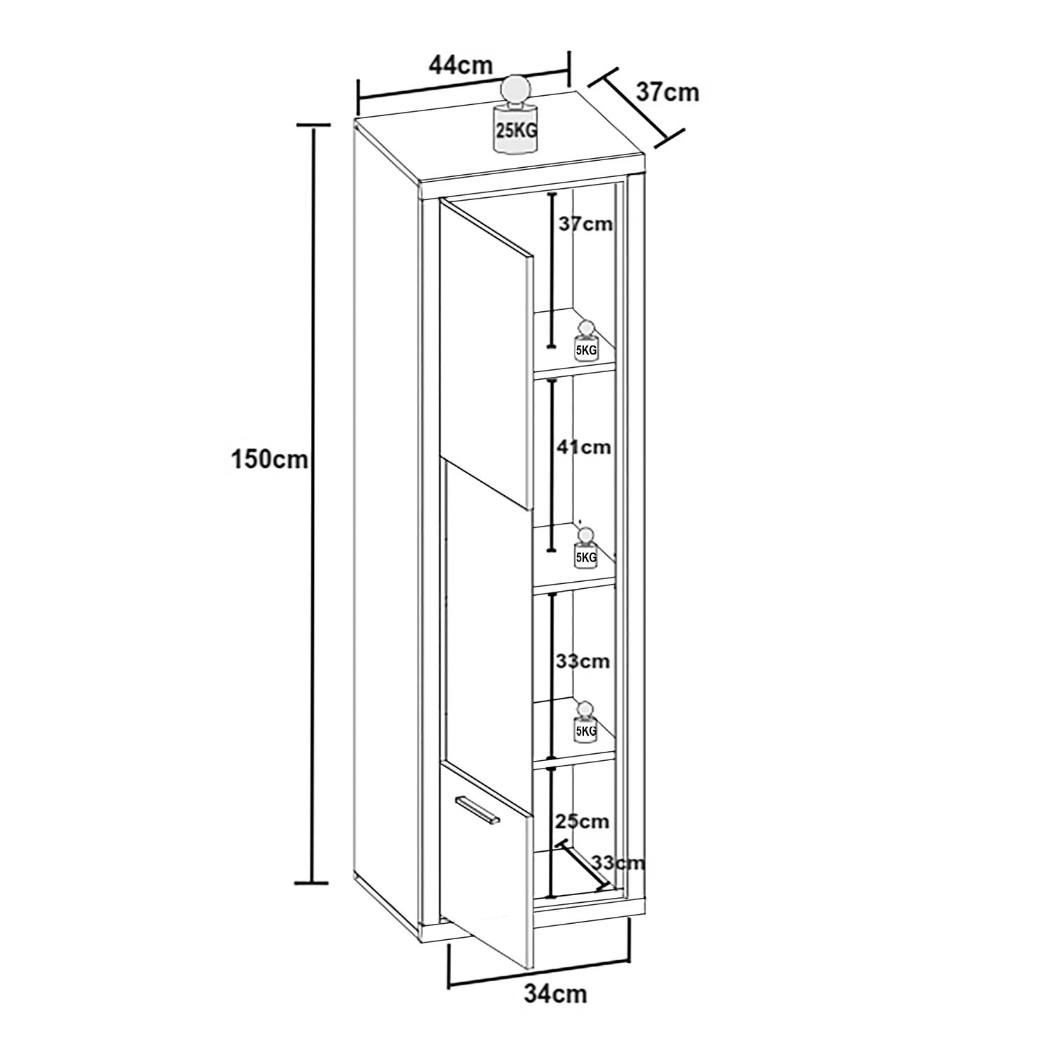 Loftscape Hängevitrine Hagby I - Eiche Dekor 4 Loftscape Hängevitrine Hagby I - Eiche Dekor – Bild 4