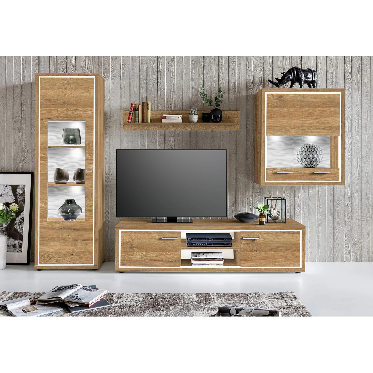 Loftscape Hängevitrine Hagby II - Eiche Dekor 2 Loftscape Hängevitrine Hagby II - Eiche Dekor – Bild 2