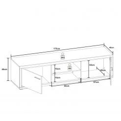 Loftscape TV-Lowboard Hagby II - Eiche Dekor / Weiß -Wohnzimmermöbel boutique en ligne 1000137079 181213 07275000016 GALLERYIMAGES P000000001000137079