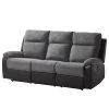 Loftscape Relaxsofa Warmun (3-Sitzer) - Kunstleder / Microfaser - Schwarz / Grau