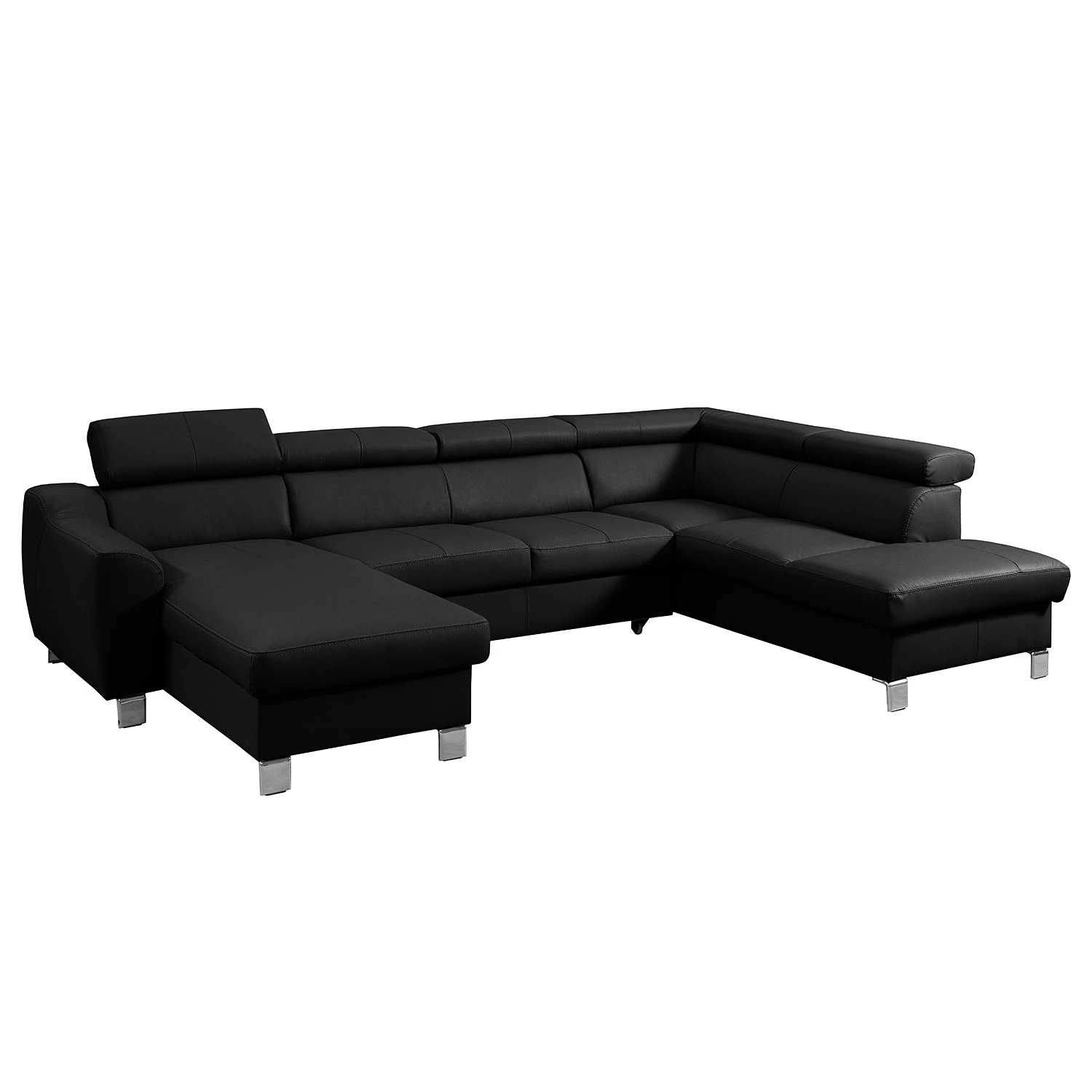 Loftscape Wohnlandschaft Burnside I - Echtleder / Kunstleder - Schwarz - Longchair davorstehend links / Ottomane rechts - Mit Schlaffunktion 5 Loftscape Wohnlandschaft Burnside I - Echtleder / Kunstleder - Schwarz - Longchair davorstehend links / Ottomane rechts - Mit Schlaffunktion – Bild 5