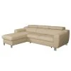 Loftscape Ecksofa Burnside I - Echtleder / Kunstleder - Warmes Beige - Longchair davorstehend links - Mit Schlaffunktion