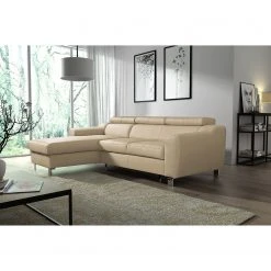 Loftscape Ecksofa Burnside I - Echtleder / Kunstleder - Warmes Beige - Longchair davorstehend links - Mit Schlaffunktion -Wohnzimmermöbel boutique en ligne 1000142126 181106 152845257 MOOD GALLERYIMAGES P000000001000142126 mood