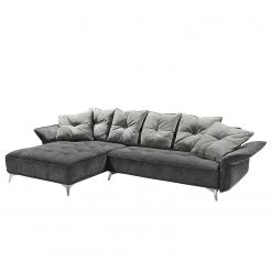 Velvet Studio Ecksofa Moreville I - Microfaser - Grau / Hellgrau - Longchair davorstehend links - Ohne Hocker -Wohnzimmermöbel boutique en ligne 1000142354 181213 18254900179 GALLERYIMAGES P000000001000142354