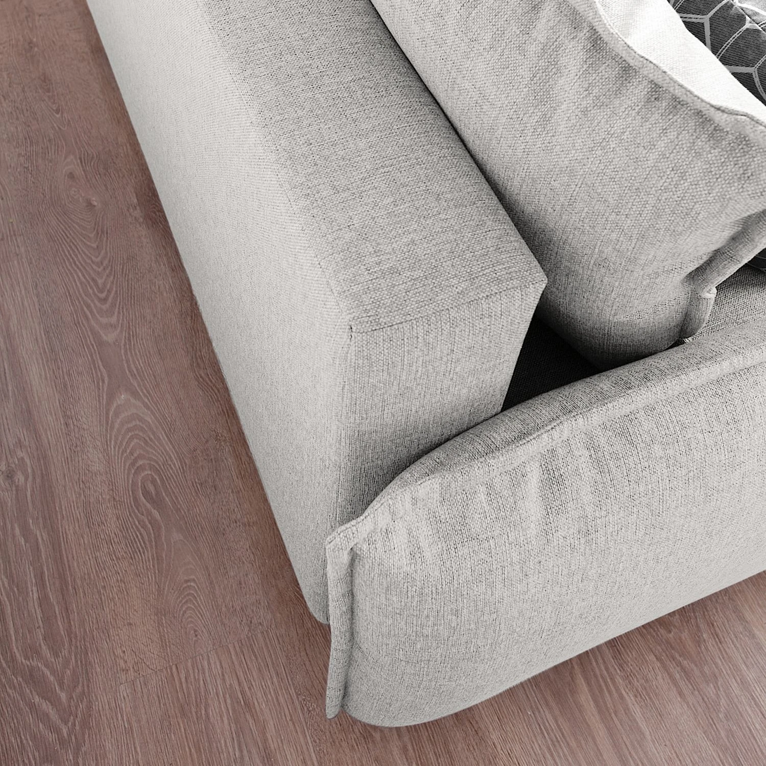 Loftscape Ecksofa Panica I - Webstoff - Schlaffunktion - Silbergrau - Ottomane davorstehend links 8 Loftscape Ecksofa Panica I - Webstoff - Schlaffunktion - Silbergrau - Ottomane davorstehend links – Bild 8