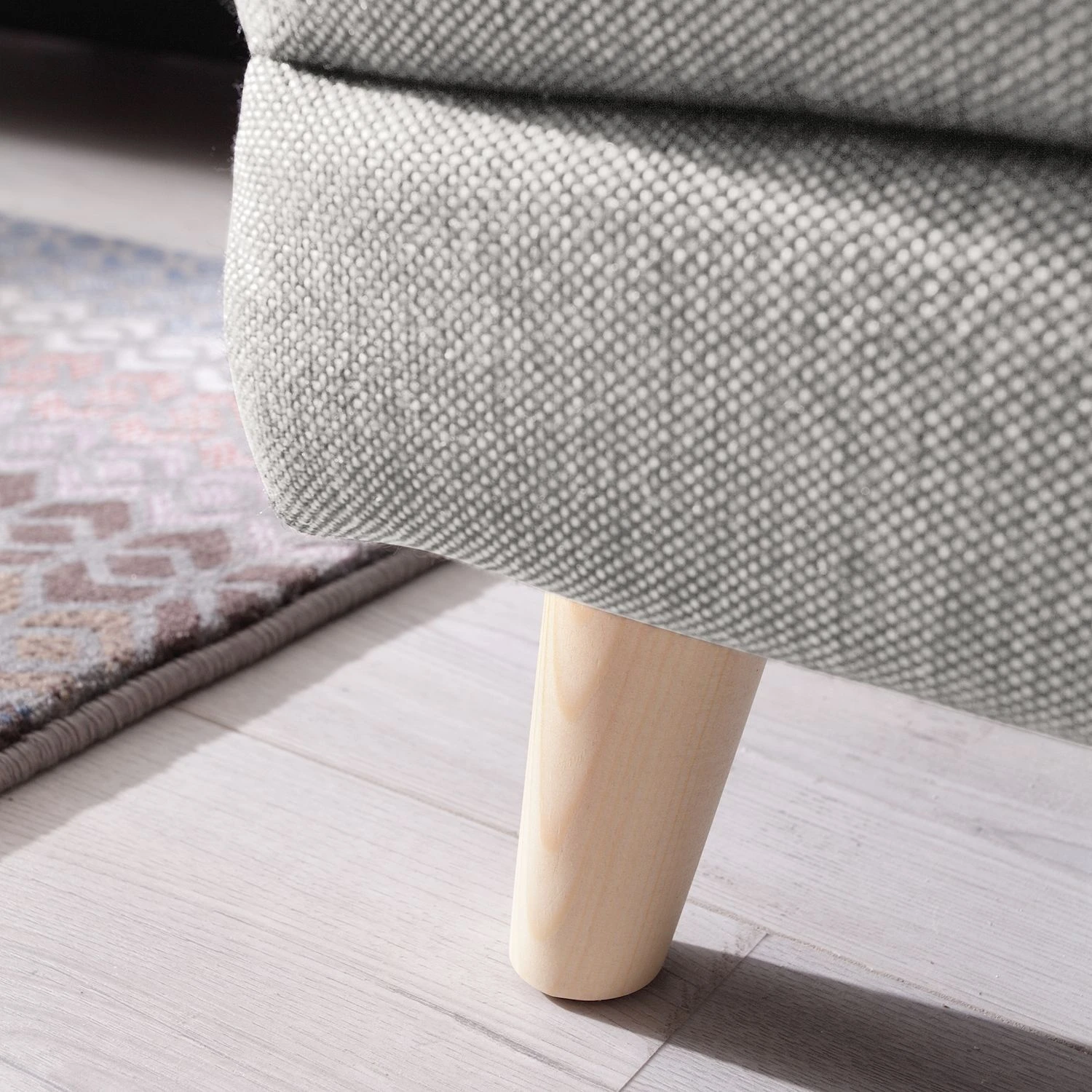 Loftscape Ecksofa Panica I - Webstoff - Schlaffunktion - Silbergrau - Ottomane davorstehend links 16 Loftscape Ecksofa Panica I - Webstoff - Schlaffunktion - Silbergrau - Ottomane davorstehend links – Bild 16