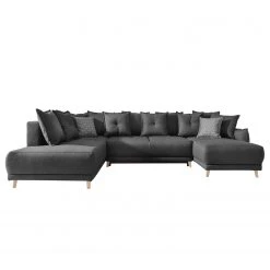 Loftscape Wohnlandschaft Panica I - Webstoff - Schlaffunktion - Dunkelgrau - Ottomane davorstehend links -Wohnzimmermöbel boutique en ligne 1000144014 181128 07252900294 GALLERYIMAGES P000000001000144014