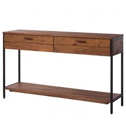 Ars manufacti Konsolentisch Grasby - Pinie massiv / Metall - Pinie Dunkel / Schwarz