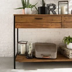 Ars manufacti Konsolentisch Grasby - Pinie massiv / Metall - Pinie Dunkel / Schwarz -Wohnzimmermöbel boutique en ligne 1000147156 190730 13021900010 MOOD DETAILS P000000001000147156 mood