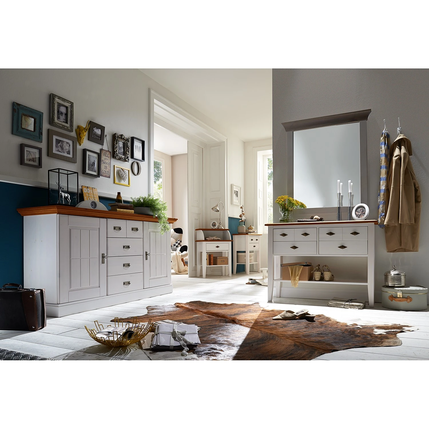 Maison Belfort Konsolentisch Bergen II - Kiefer massiv - Kiefer Weiß / Kiefer Bernstein 2 Maison Belfort Konsolentisch Bergen II - Kiefer massiv - Kiefer Weiß / Kiefer Bernstein – Bild 2