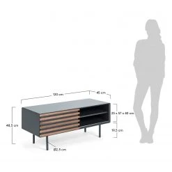 Norrwood TV-Lowboard Kipra II - Echtholzfurnier - Walnuss / Graphit -Wohnzimmermöbel boutique en ligne 1000150211 181214 16440200026 GALLERYIMAGES P000000001000150211