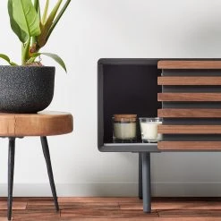 Norrwood TV-Lowboard Kipra II - Echtholzfurnier - Walnuss / Graphit -Wohnzimmermöbel boutique en ligne 1000150211 200429 06491800048 DETAILS P000000001000150211