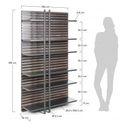 Norrwood Bücherregal Kipra - Echtholzfurnier - Walnuss / Graphit -Wohnzimmermöbel boutique en ligne 1000150218 181214 16440300044 GALLERYIMAGES P000000001000150218