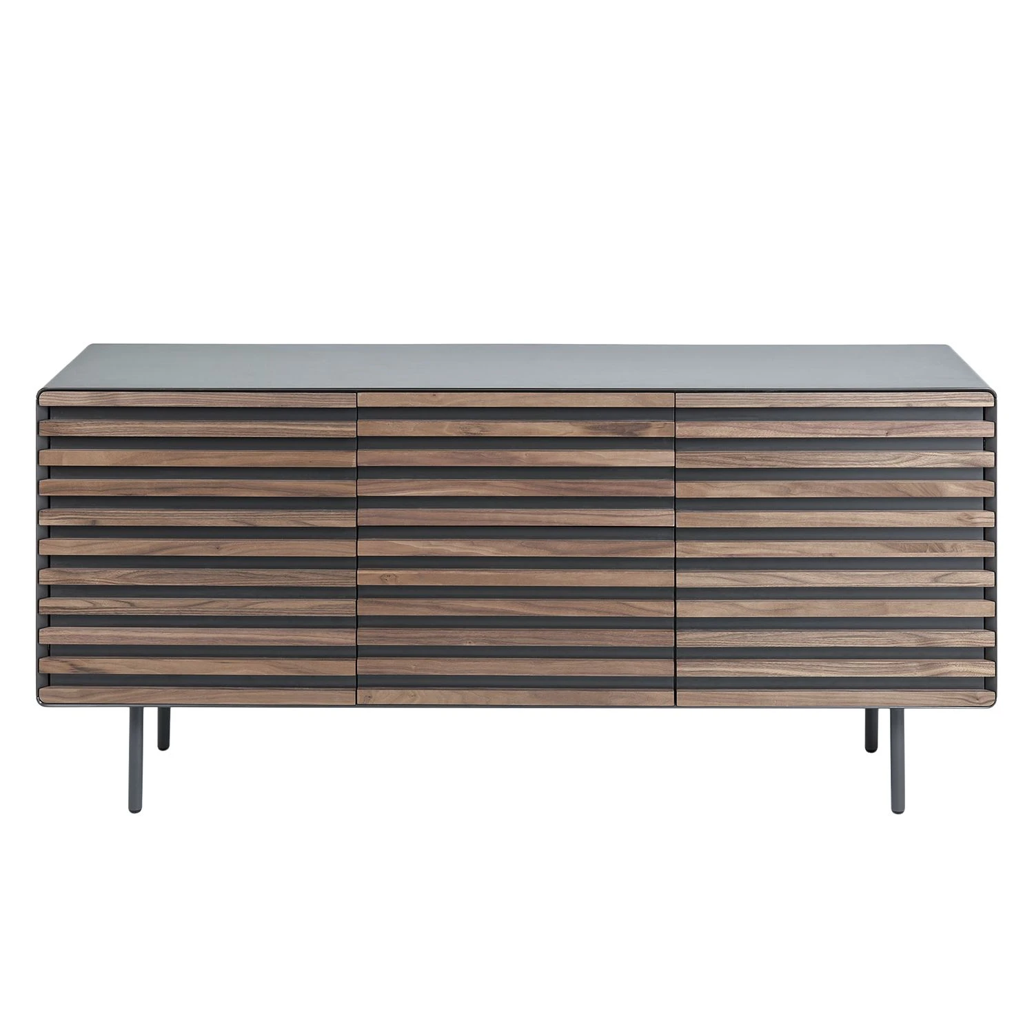 Norrwood Sideboard Kipra - Echtholzfurnier - Walnuss / Graphit 3 Norrwood Sideboard Kipra - Echtholzfurnier - Walnuss / Graphit – Bild 3